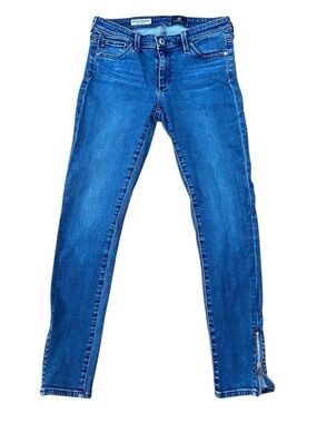 Ag Adriano Goldschmied blue jeans athe zip-up legging ankle cotton stretchy 27R
